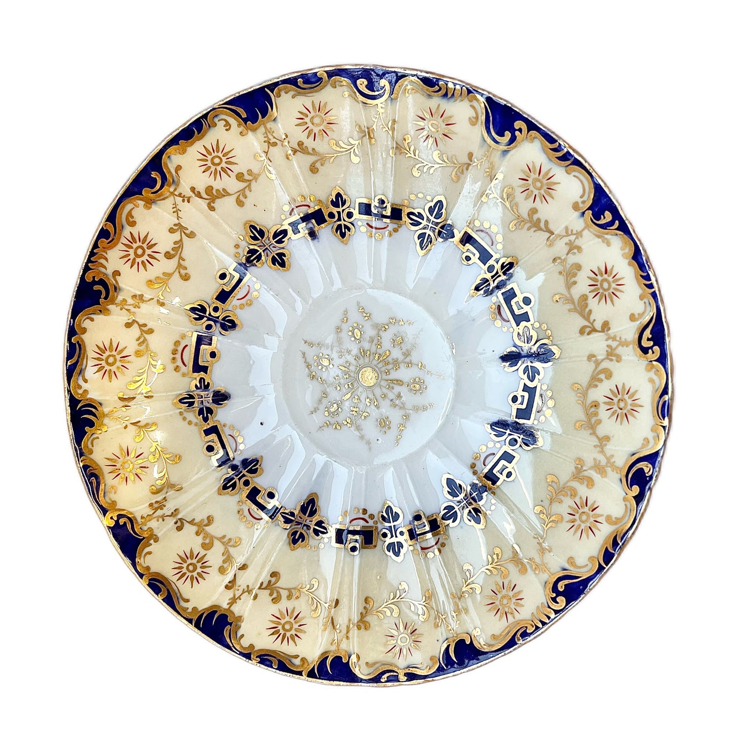 Early 19th century Minton Bute spiral shaped teacup with matching saucer