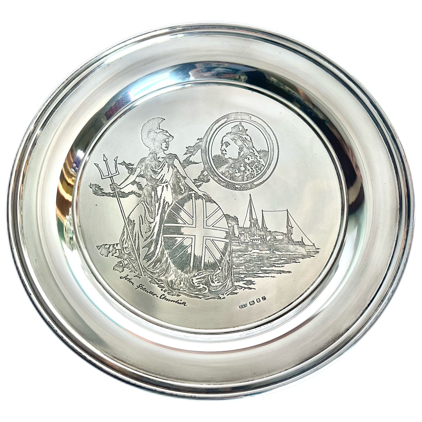 Limited edition Elizabeth II sterling silver plate in original case, 75th anniversary of Queen Victoria’s diamond jubilee