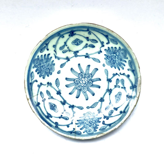Plato antiguo de Swatow, del sudeste asiático, circa 1800
