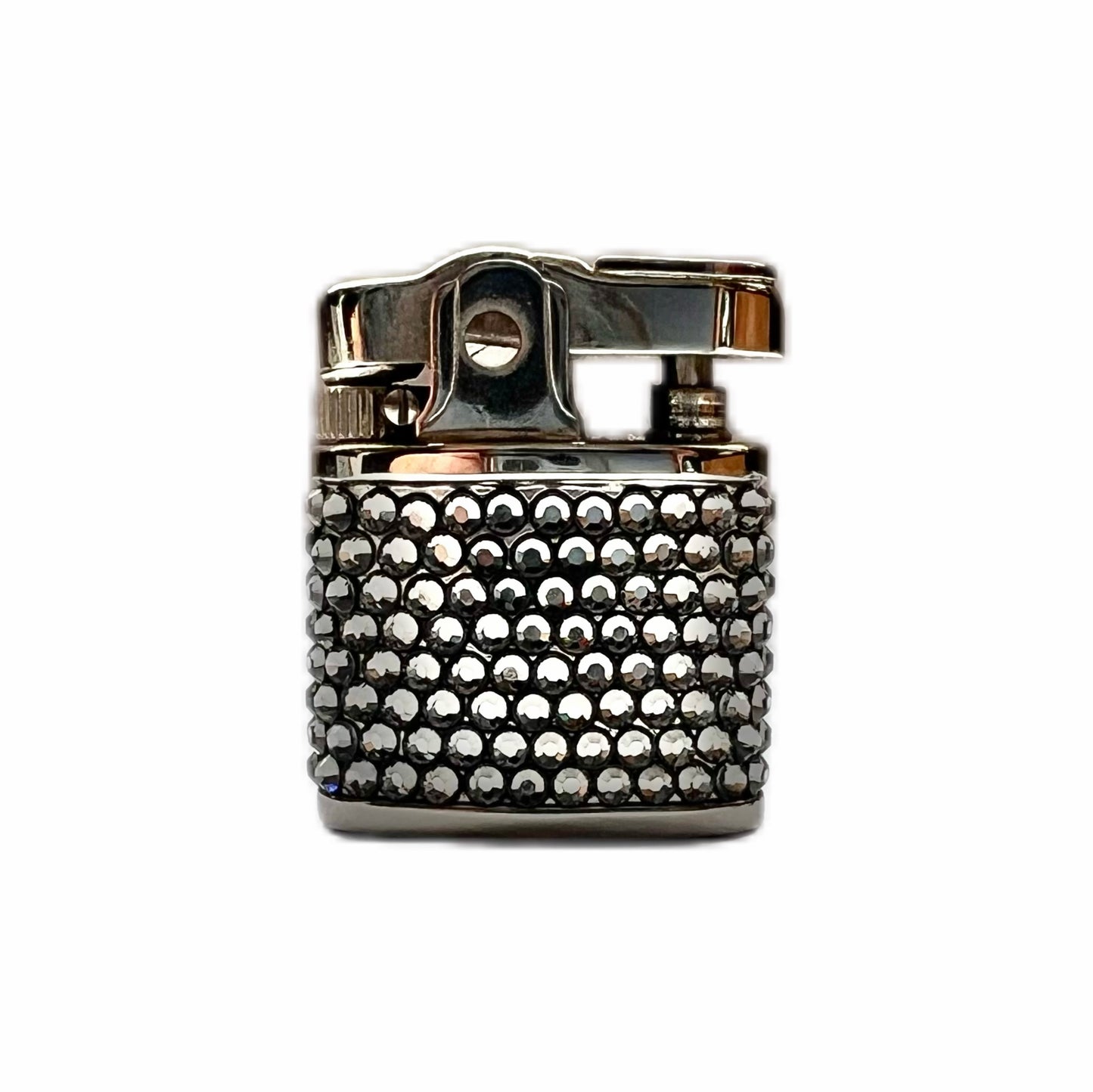 Pequeño encendedor vintage Gucci con cristales plateados