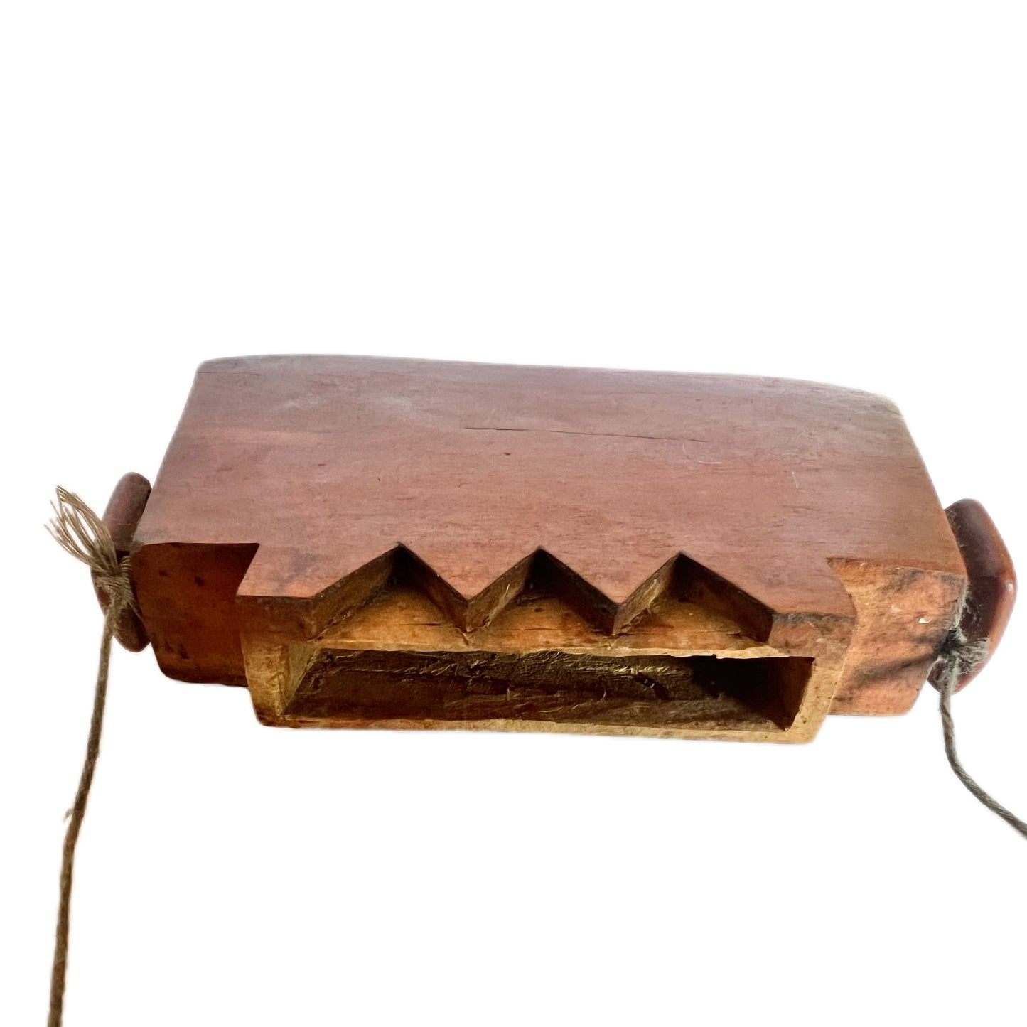 Antique traditional “Tongal” wooden tobacco or betel lime box, Sumba Island, Indonesia