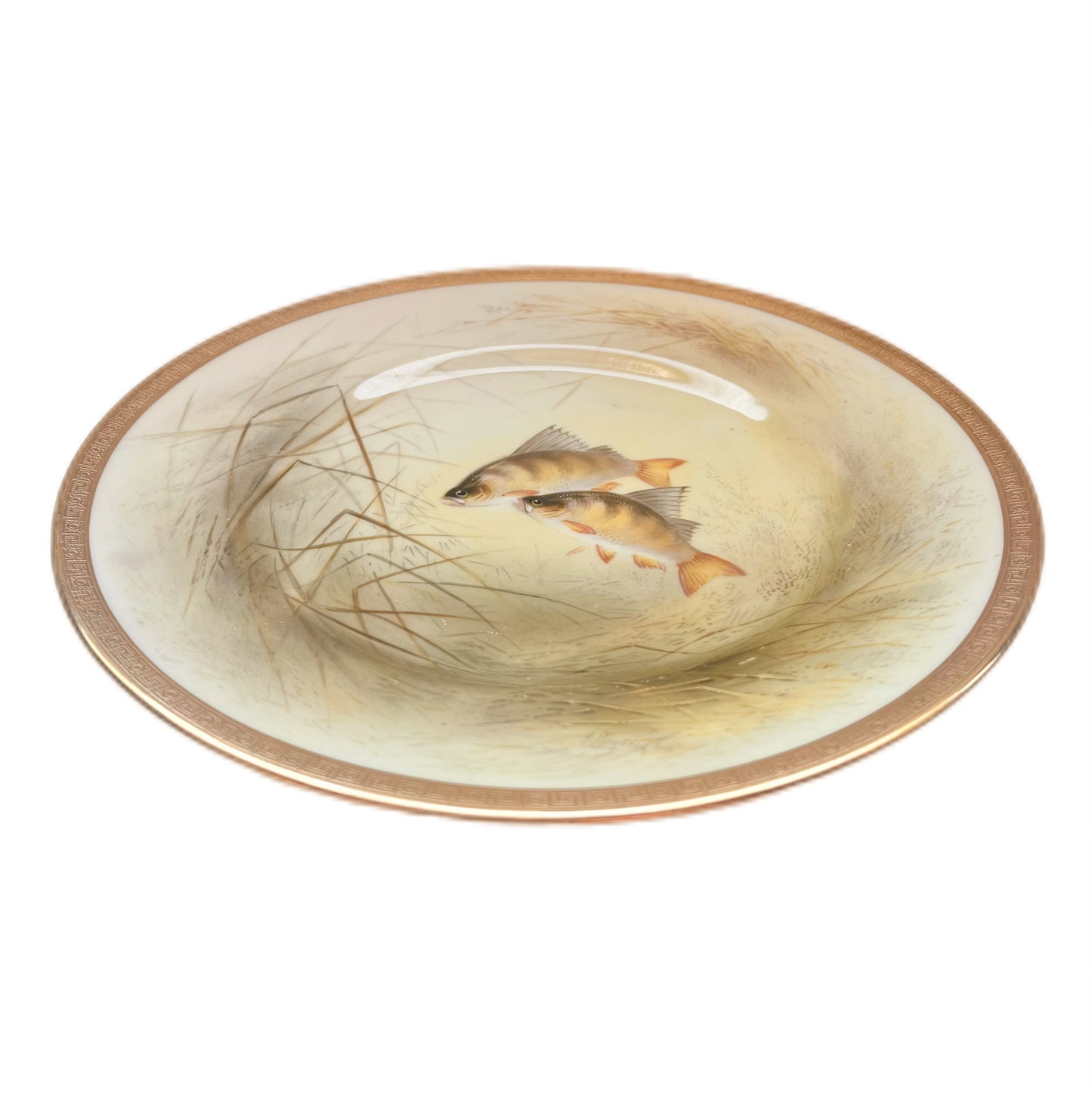 Aarly 20th century Royal Doulton 'Perch' plate circa 1900-1913 by Joseph Birbeck Senior.