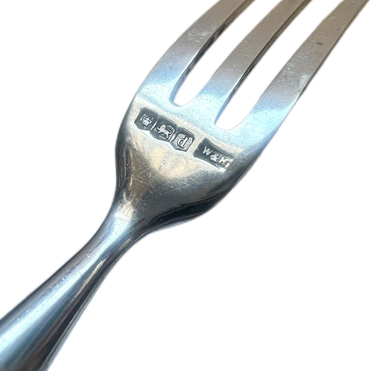Antique English sterling silver and mother of pearl cocktail fork