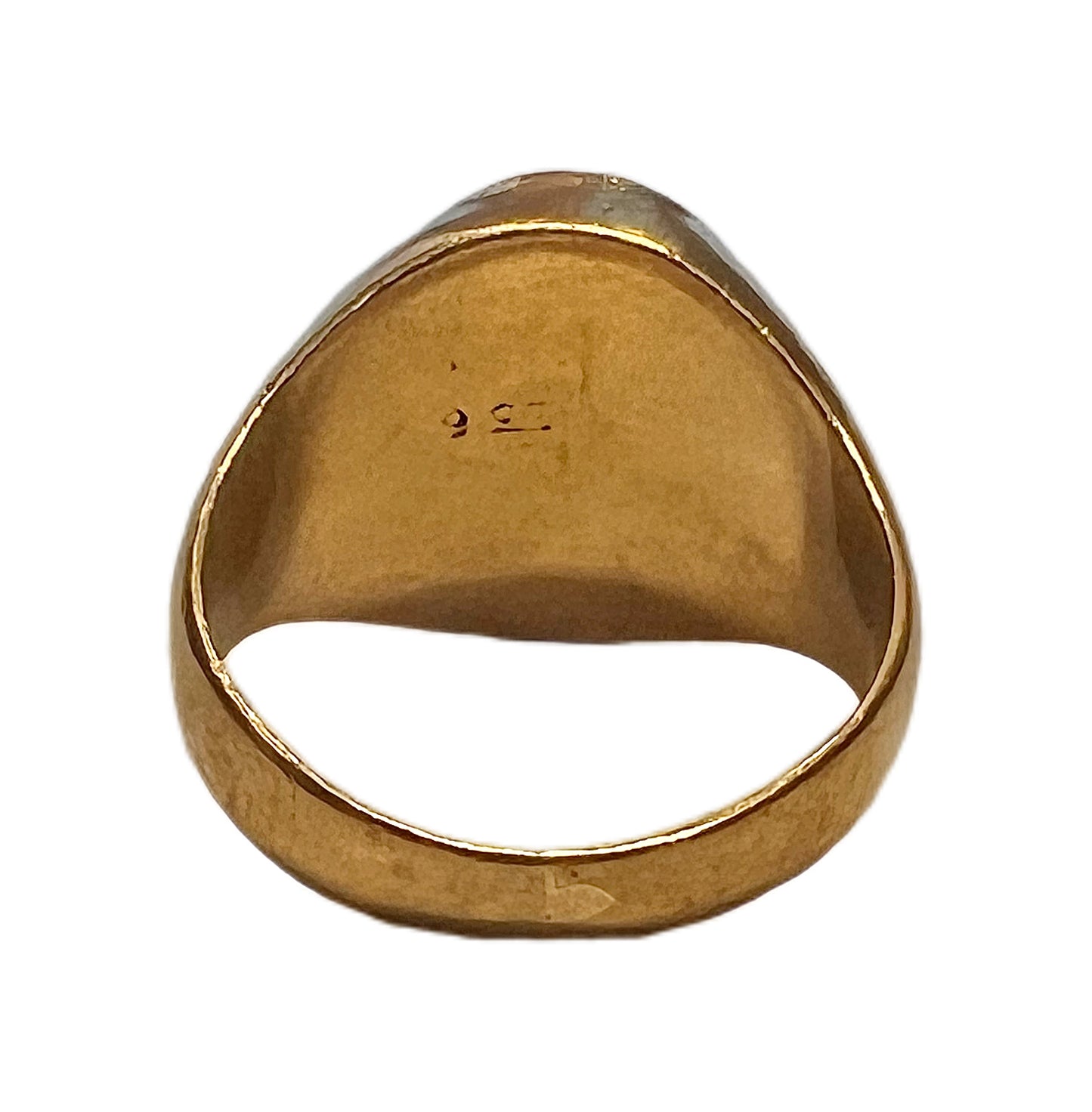 Vintage Australian 9 carat black opal doublet or triplet ring