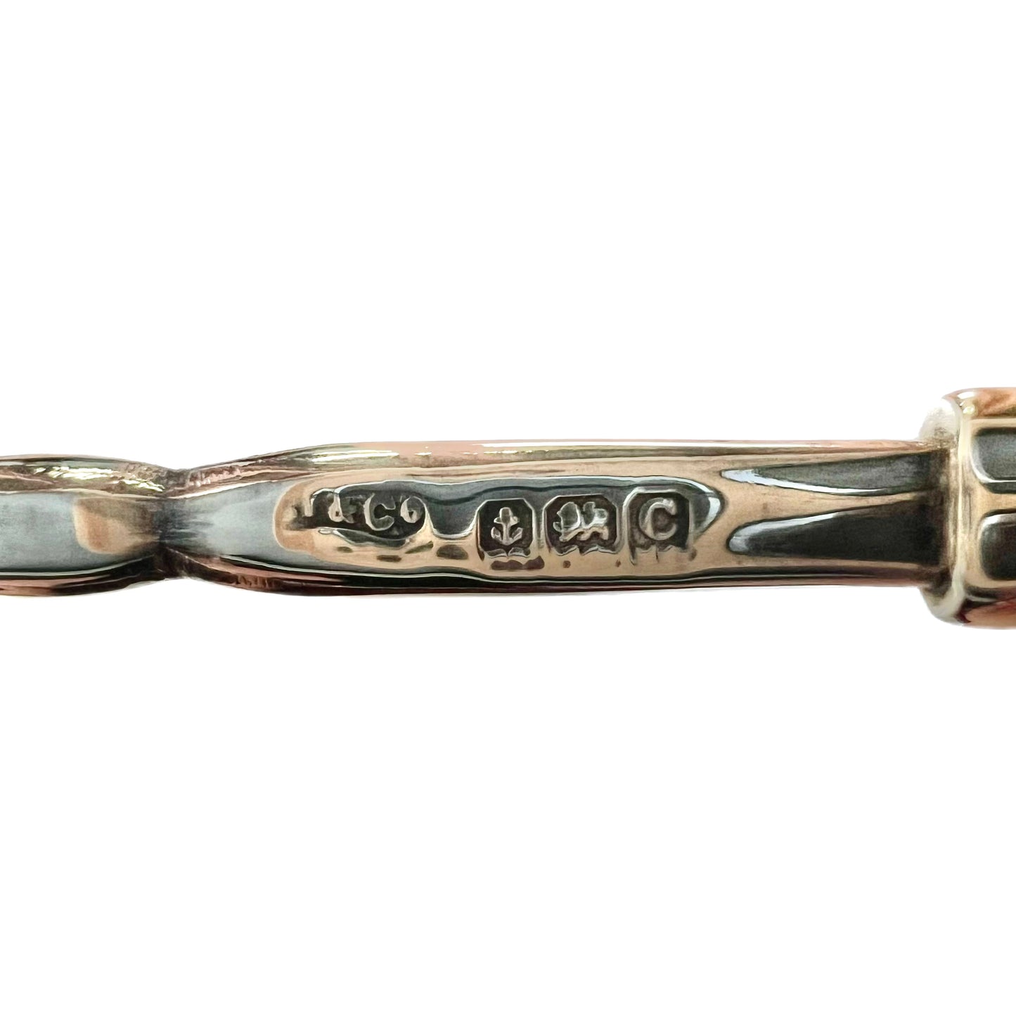 6 antique George V sterling silver and poumanu jade coffee spoons