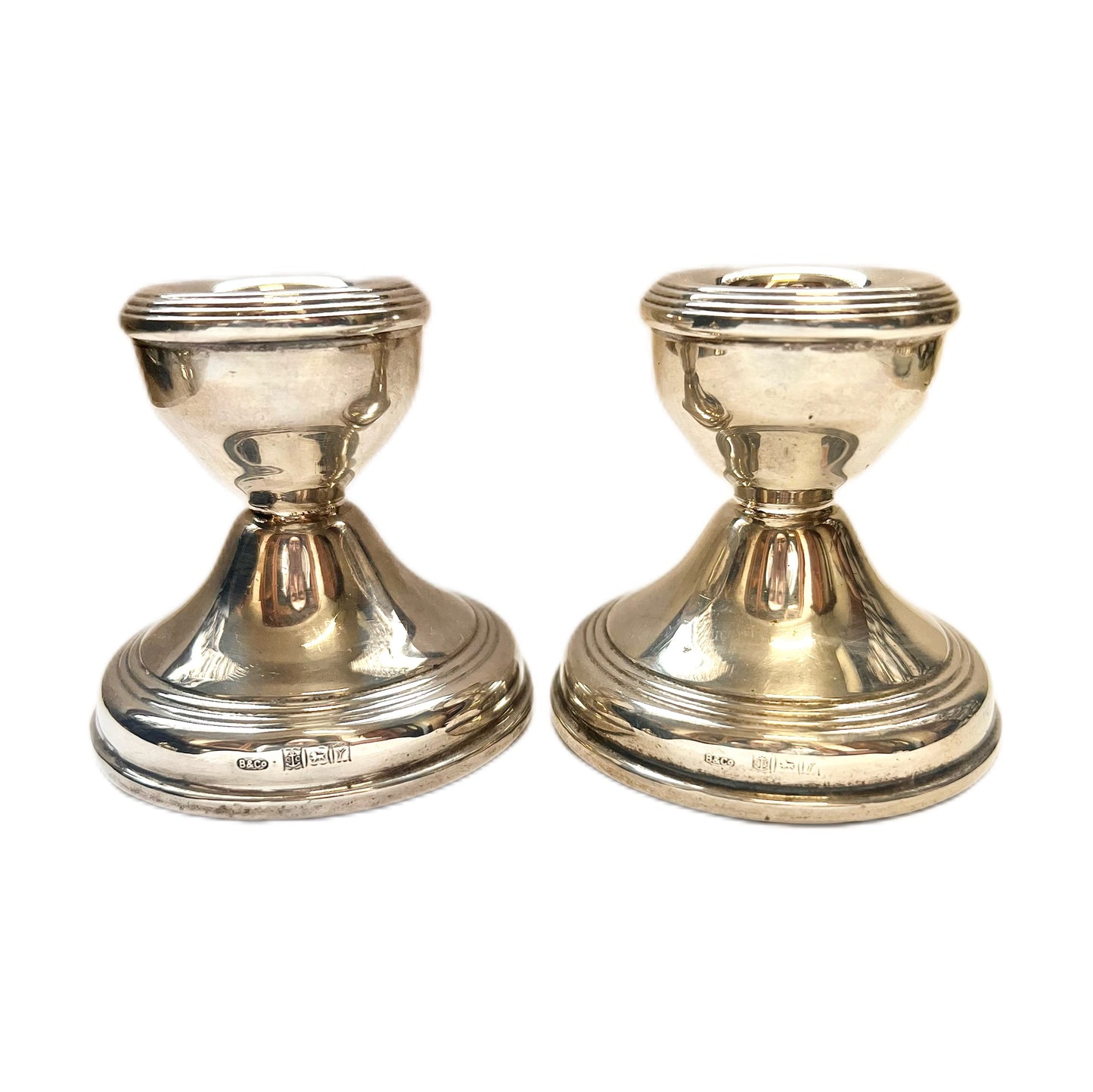 Small vintage English sterling silver candlesticks