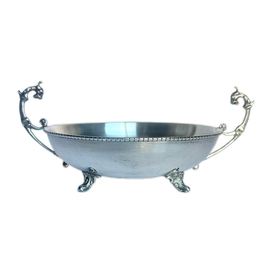 First Flight of Olympic Airways from Greece to Australia Midcentury .900 Silver Bowl