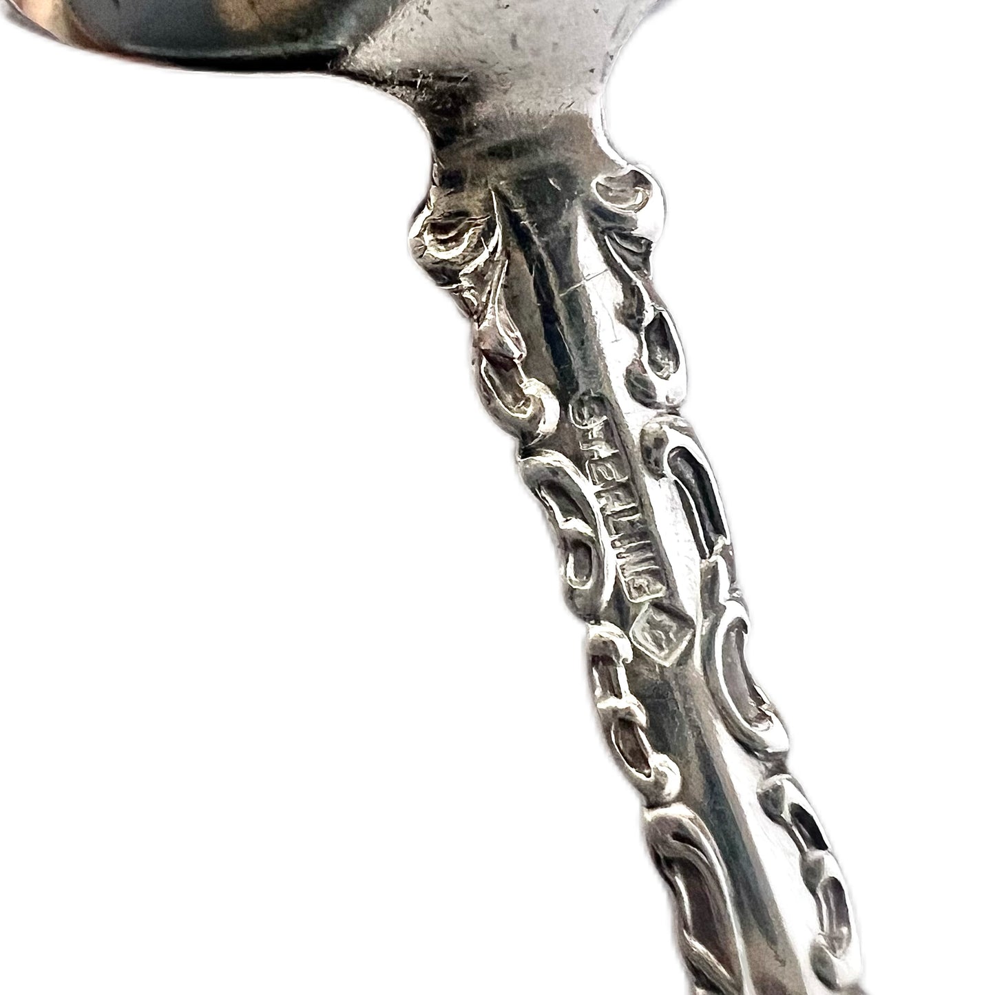 Pair of American Whiting Louis XV pattern sterling silver spoons circa 1891