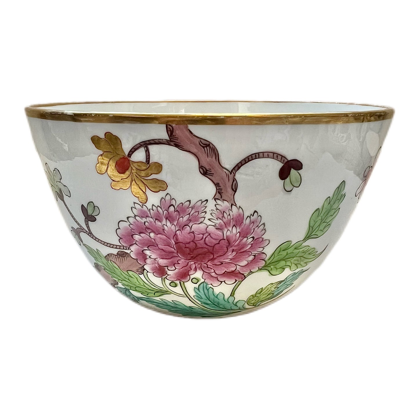 Early 19th century English serving bowl with gilt chinoiserie pattern attrib. Minton