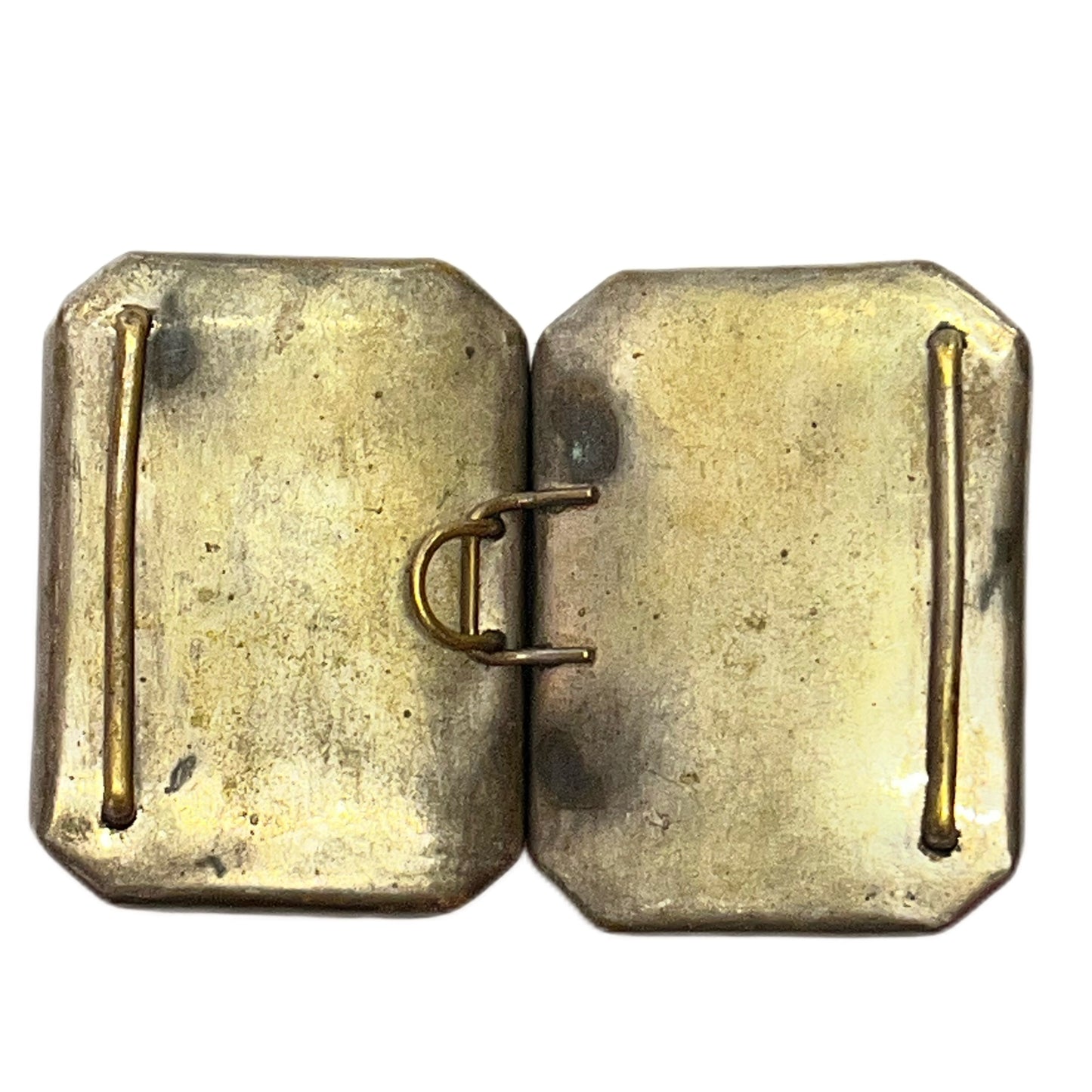 一对大型明治晚期至大正早期萨摩艺伎图案皮带扣