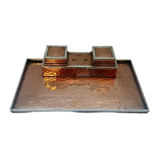 Exceptional copper Arts & Crafts copper desk set circa 1900s to 1920s