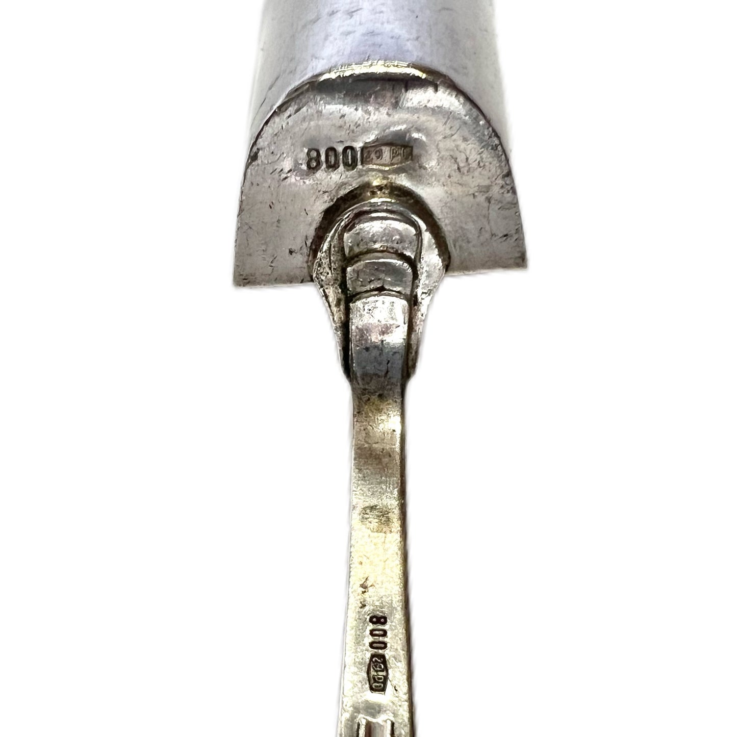 Mid-century Italian .800 silver tea or sugar scoop by Greggio Rino