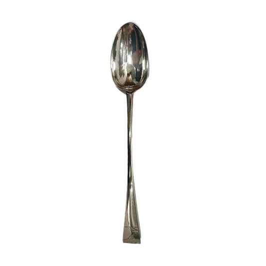 Antique Irish George III large sterling silver hook-ended serving spoon, 1776