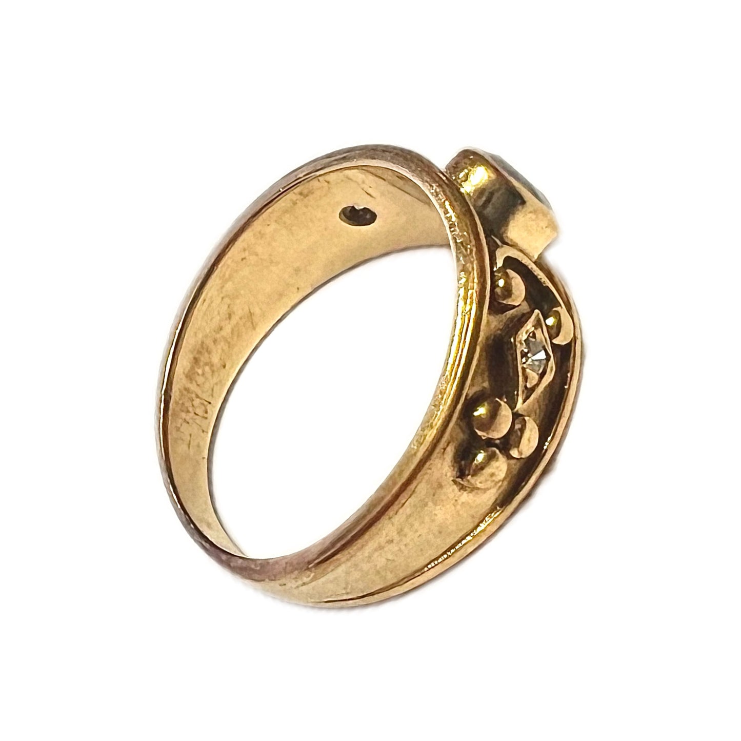 Midcentury 9ct gold, sapphire and diamond ring