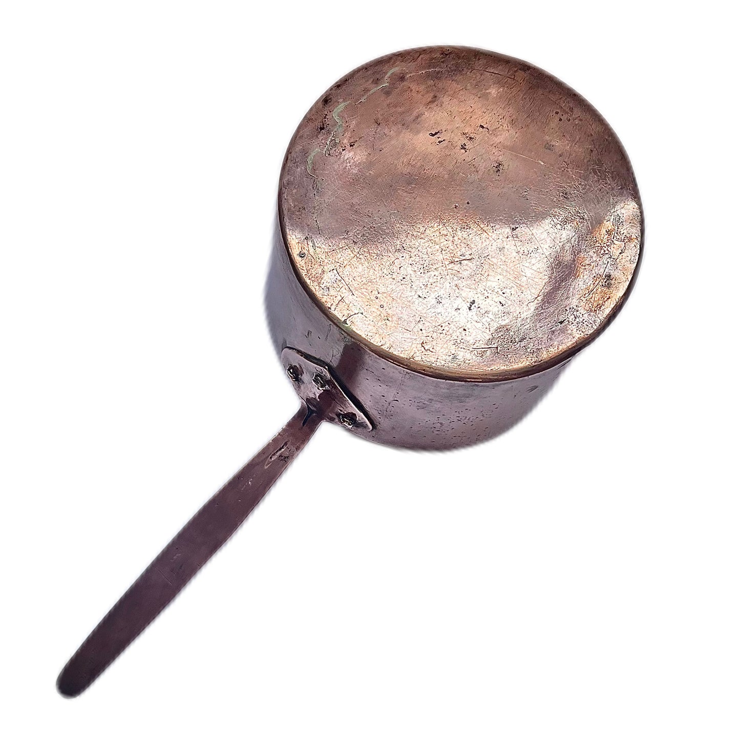Antique late 18th to early 19th century European solid copper saucepan