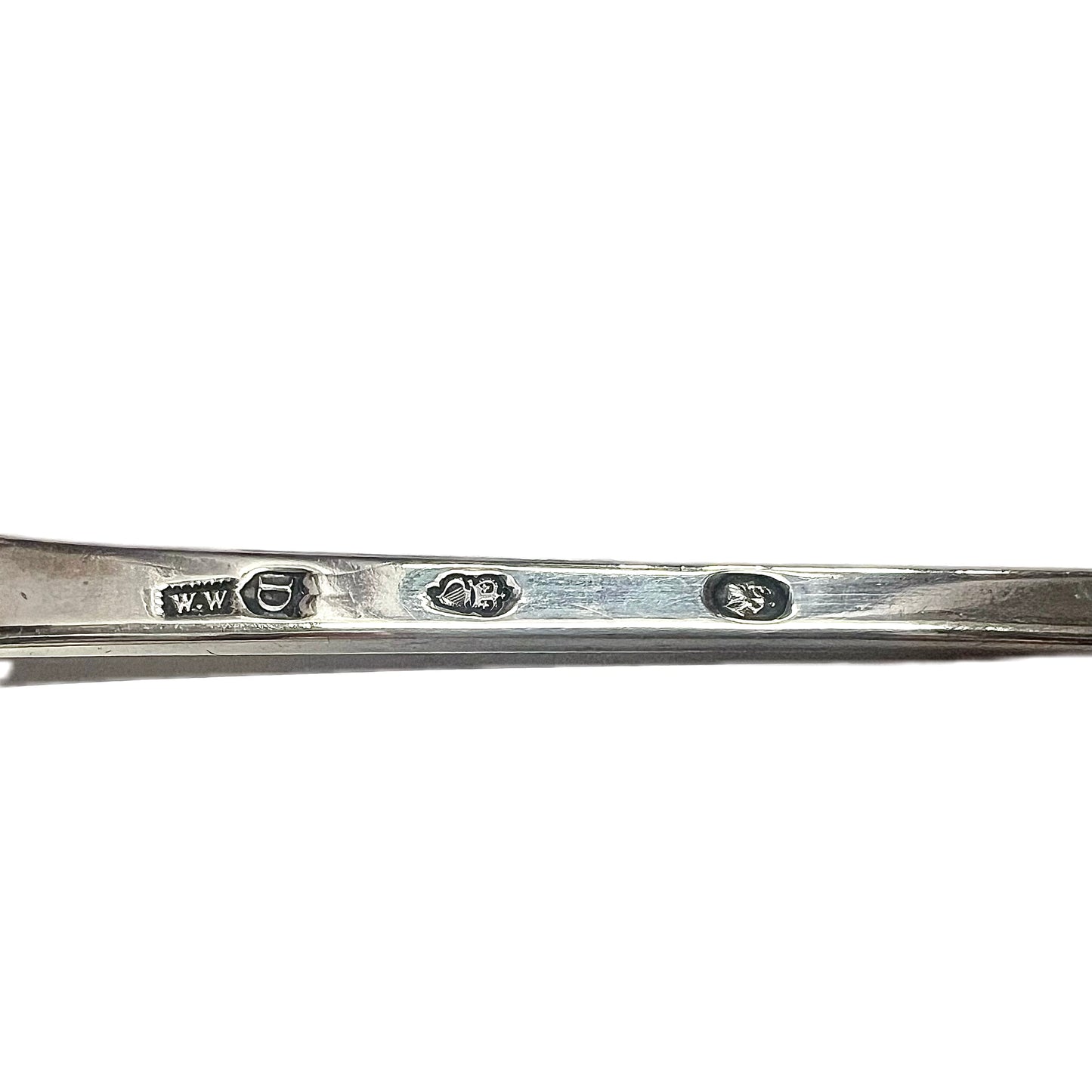 Antique Irish George III large sterling silver hook-ended serving spoon, 1776