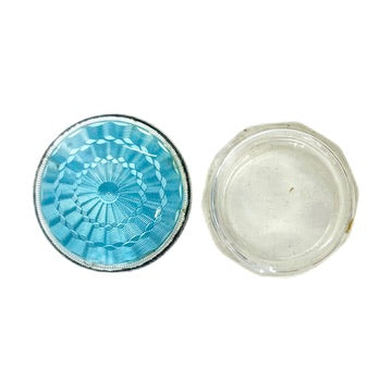 乔治五世时期纯银雕花珐琅胭脂罐