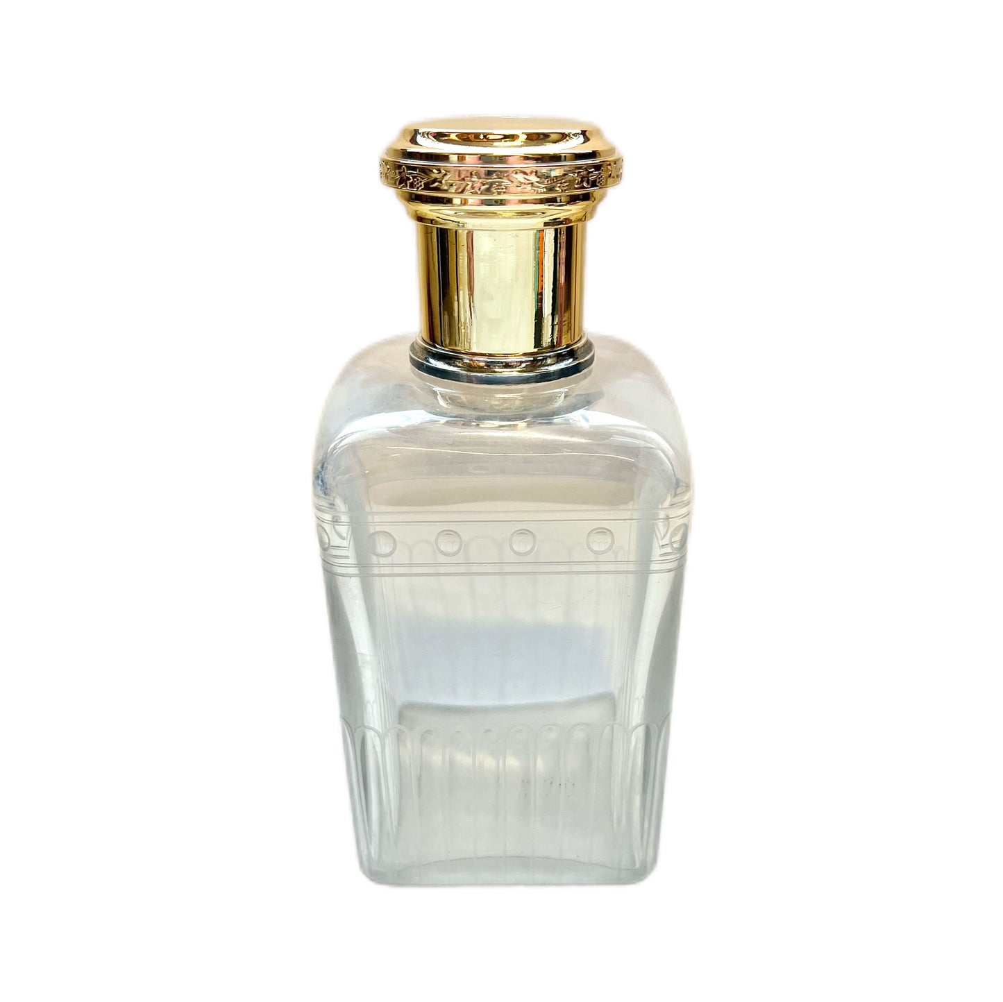 Antique French .950 gilt silver and cut glass bottle by Gustave Keller