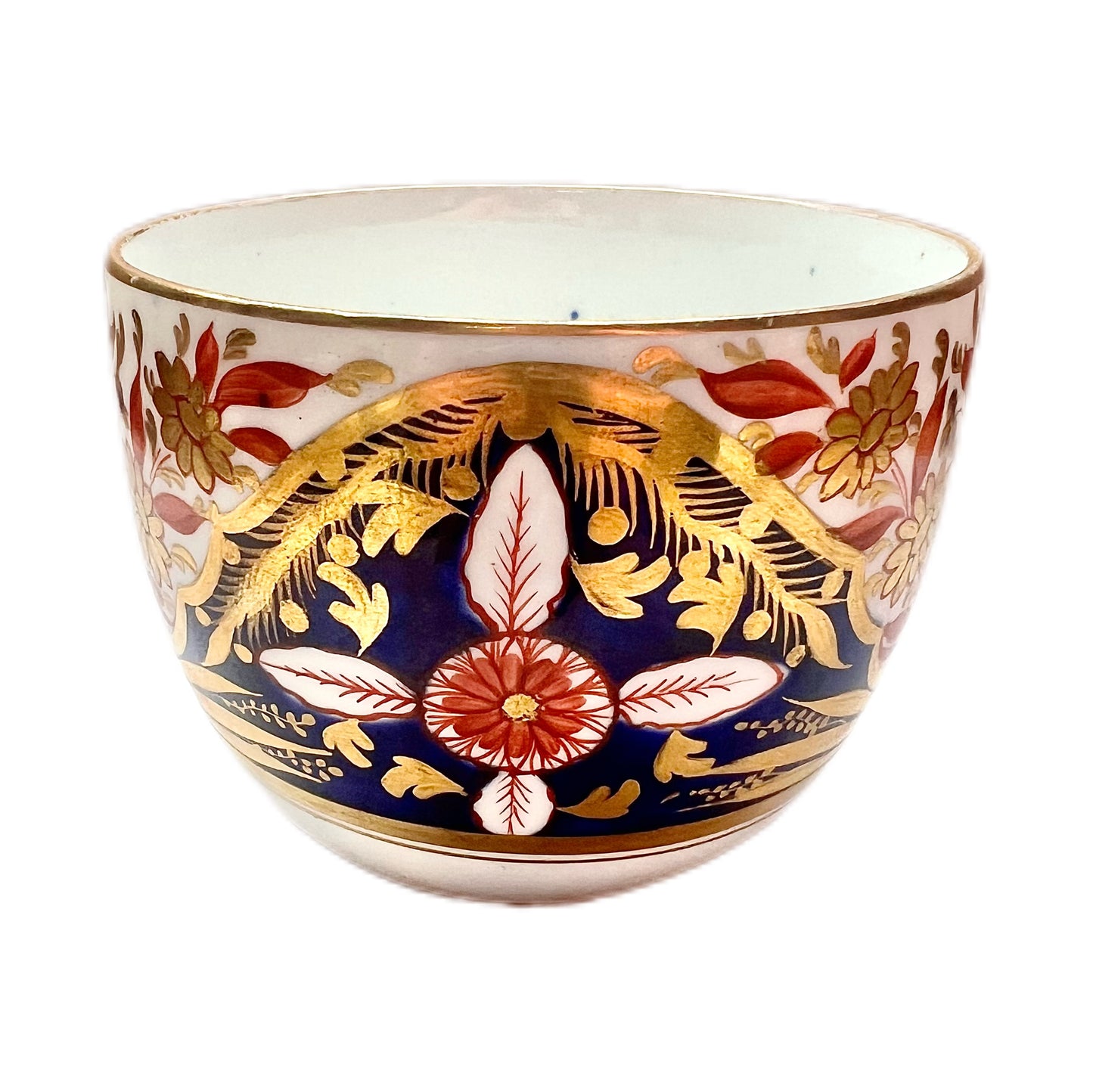 Antique Regency period English hard paste porcelain Bute shaped teacup with ringhandle