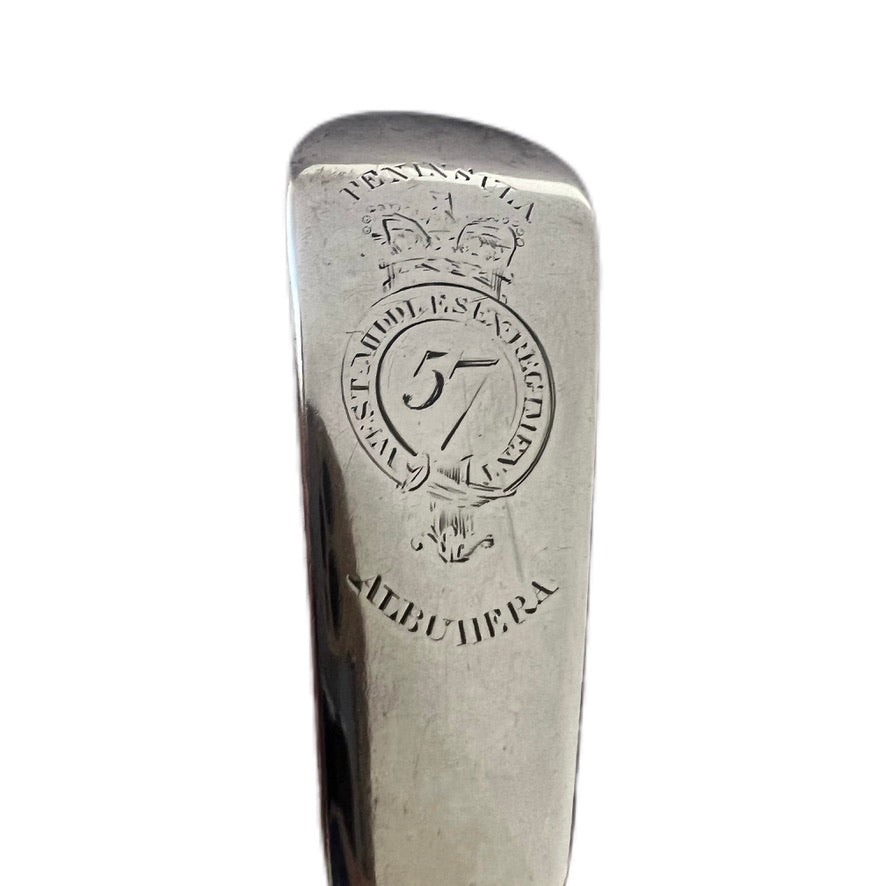 Rare Peninsular War 57th West Middlesex “Albuhera” regimental silver serving ladle