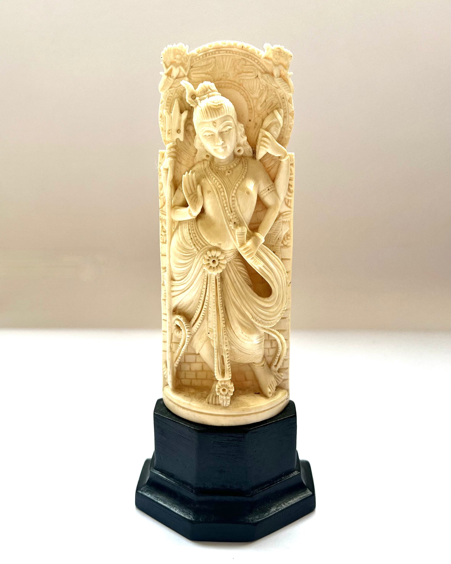 19th century Indian ivory carving depicting the goddess Lakshmi