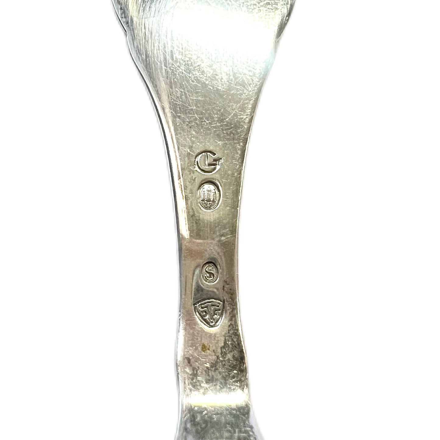 Vintage Danish King Christian X Silver Jubilee teaspoon, .830 silver and enamel