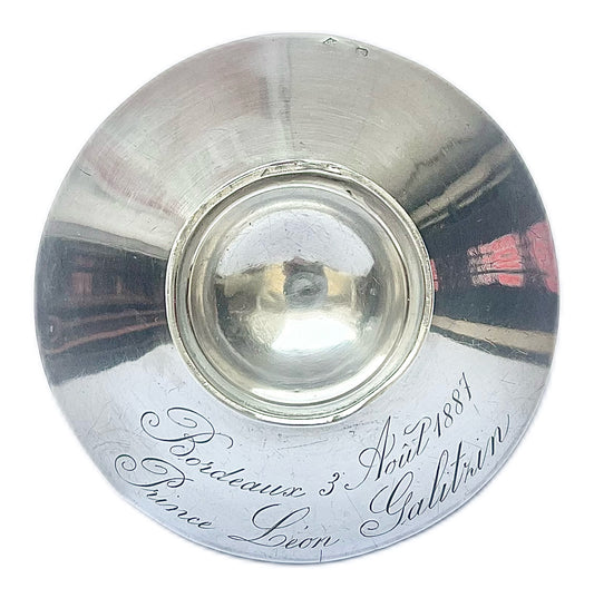 Raro y antiguo chelín francés de plata .950 de finales del siglo XIX, del príncipe Lev Serguéievich Golitsyns, historia imperial rusa.