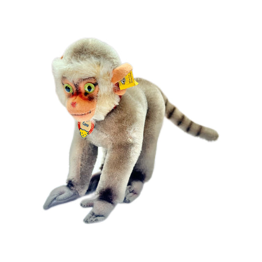 Precioso peluche vintage de babuino "Coco" de Steiff, años 50 y 60, fabricado en Alemania.