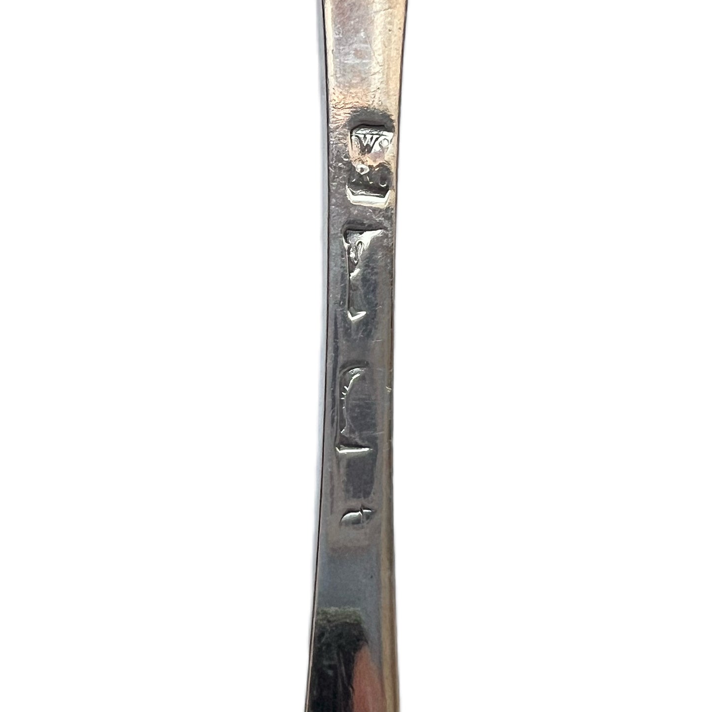 Antique pair of George III crested silver spoons, marks for William Sumner & Richard Crossley circa 1782