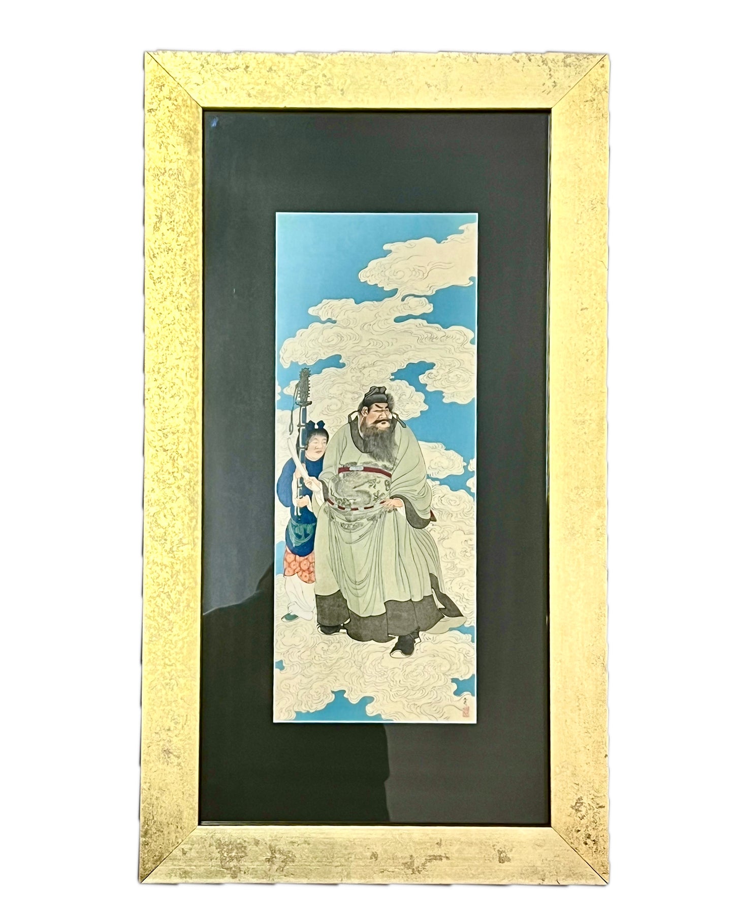 Grabado en madera ukiyo-e del período Meiji tardío de Shoki Demon-Queller, alrededor de 1890 a 1900