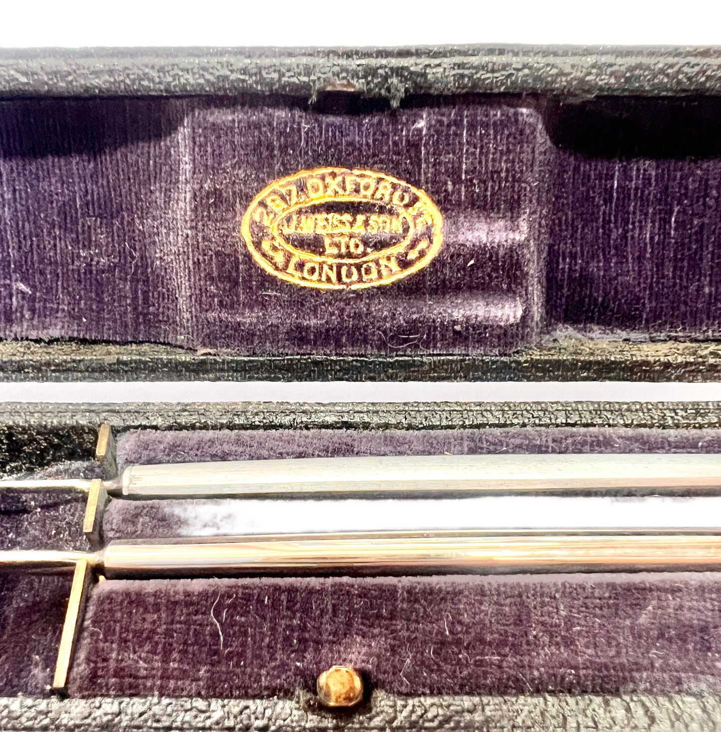 Cased set of two antique cataract surgery tools, John Weiss & Son