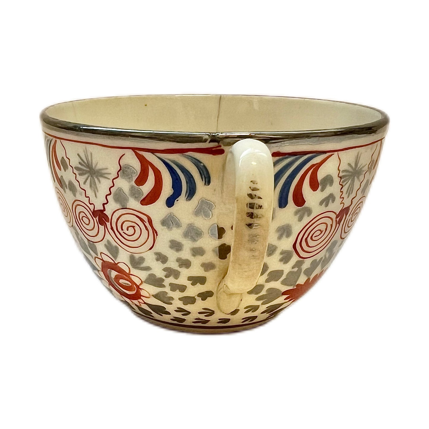 Rare Minton silver lustre Crazy Cow or Bengal Tiger teacup