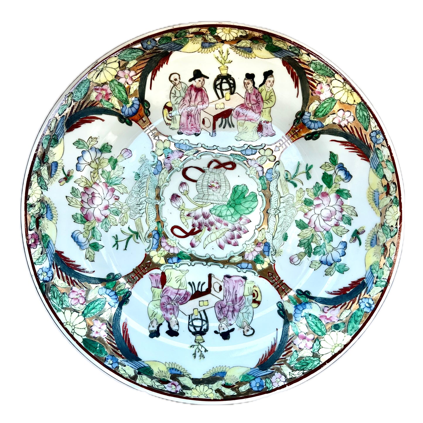 Mid 20th Century Canton Export Rose Medallion Plate