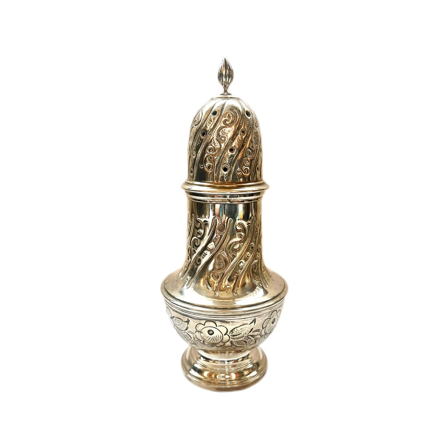 Large vintage English sterling silver pepperette