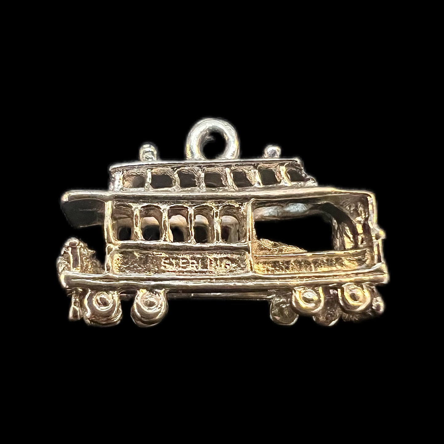 Vintage sterling silver trolley car charm