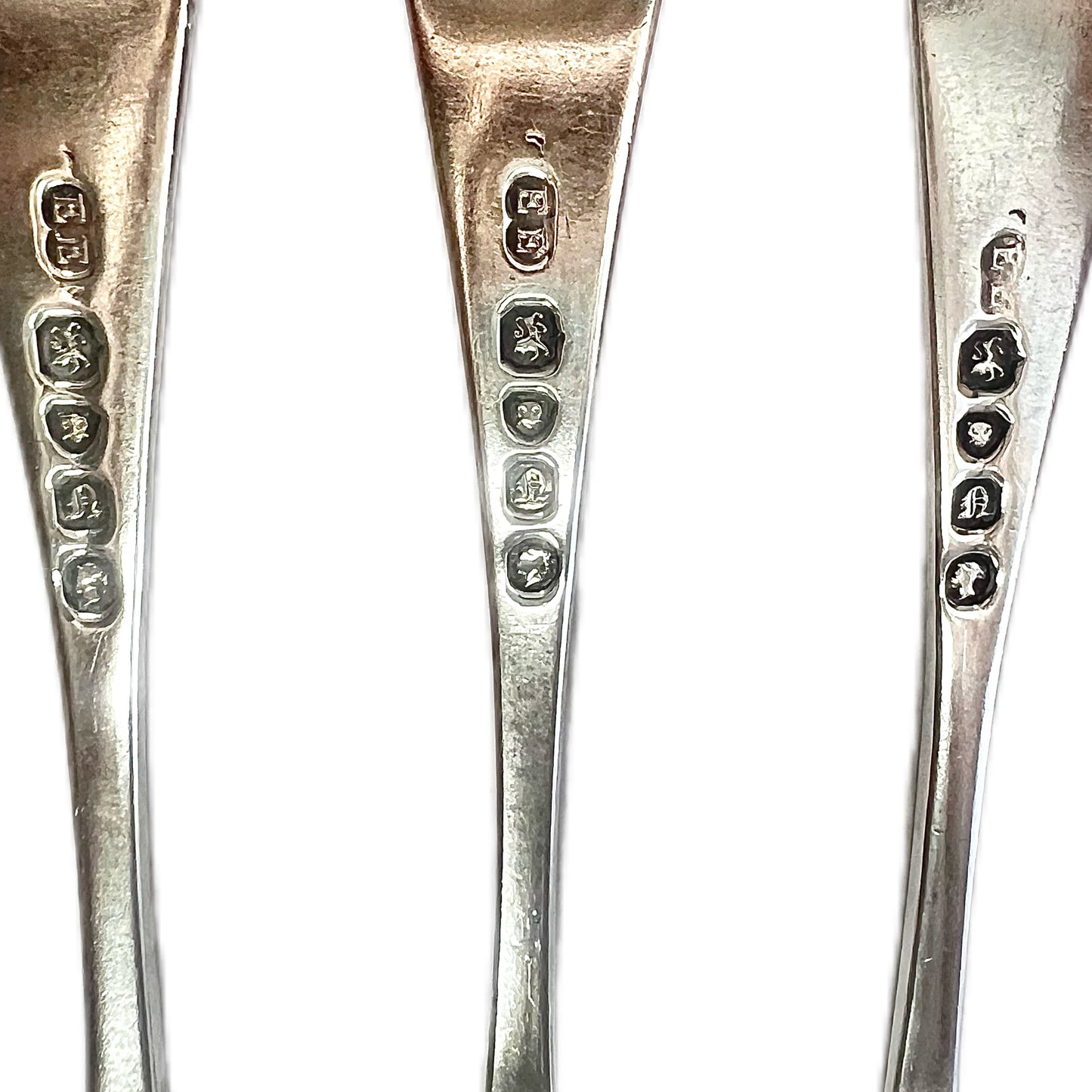 Set of 6 Victorian crested sterling silver entree forks by Elizabeth Eaton, 5th Baronet of Byram