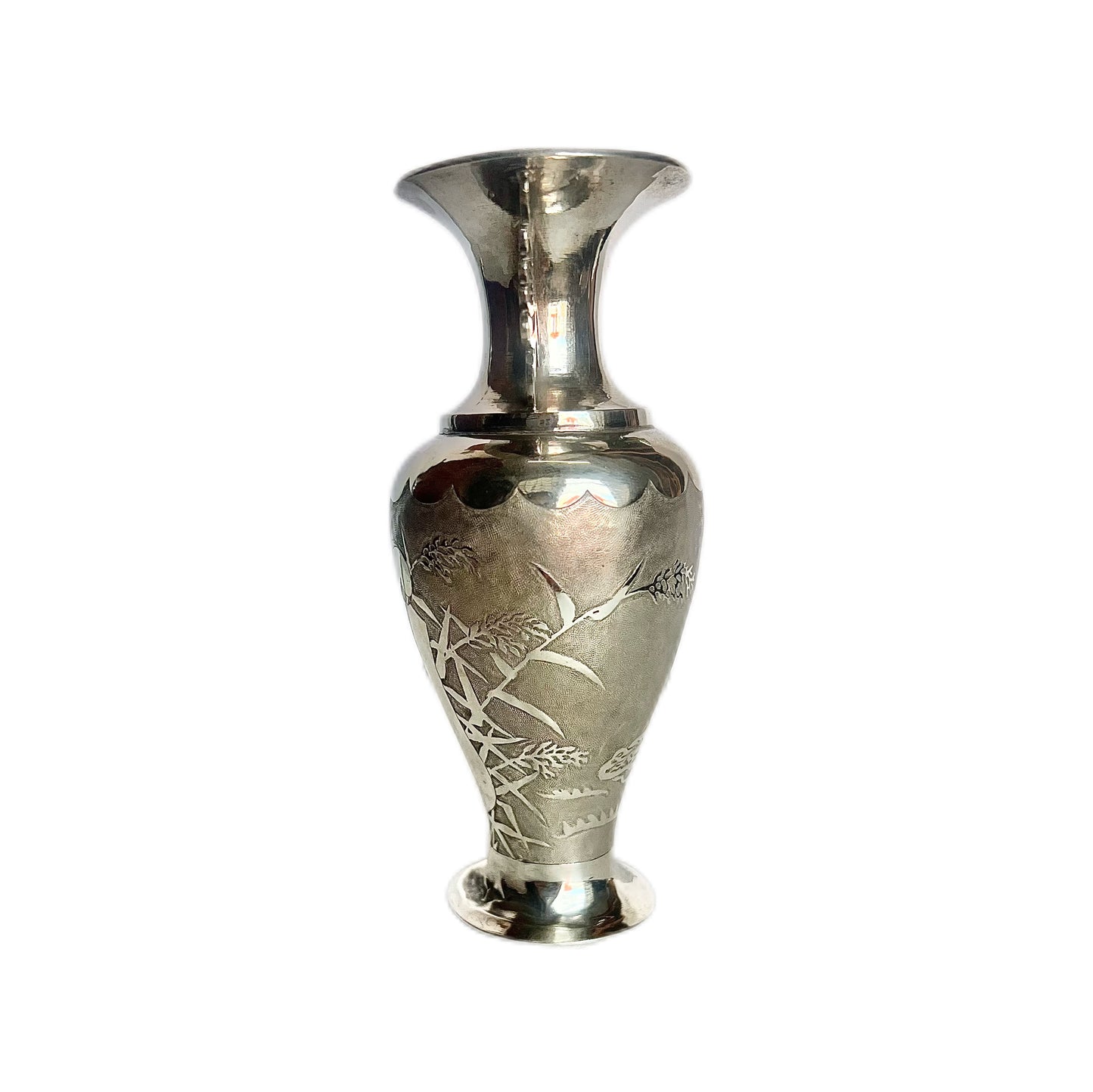 Late 19th to early 20th century Japanese export silver posy vase