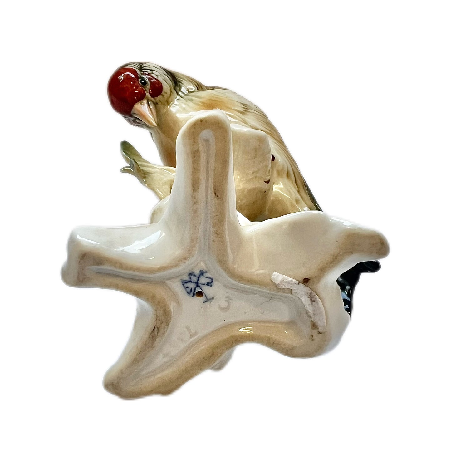 Figura de pájaro jilguero de porcelana de Karl Ens, principios del siglo XX