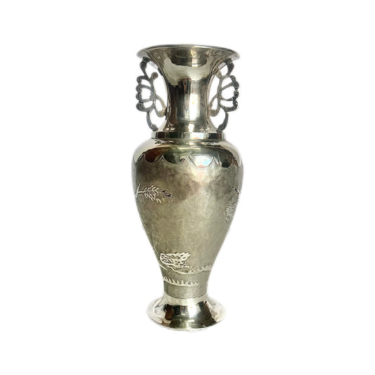 Late 19th to early 20th century Japanese export silver posy vase