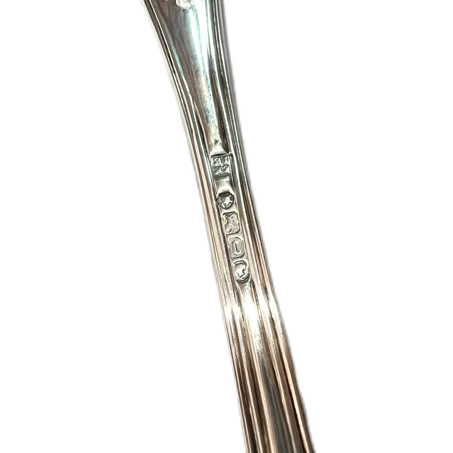 Antique crested Kings pattern double-struck thick gauge sauce ladle, Elizabeth & John Eaton