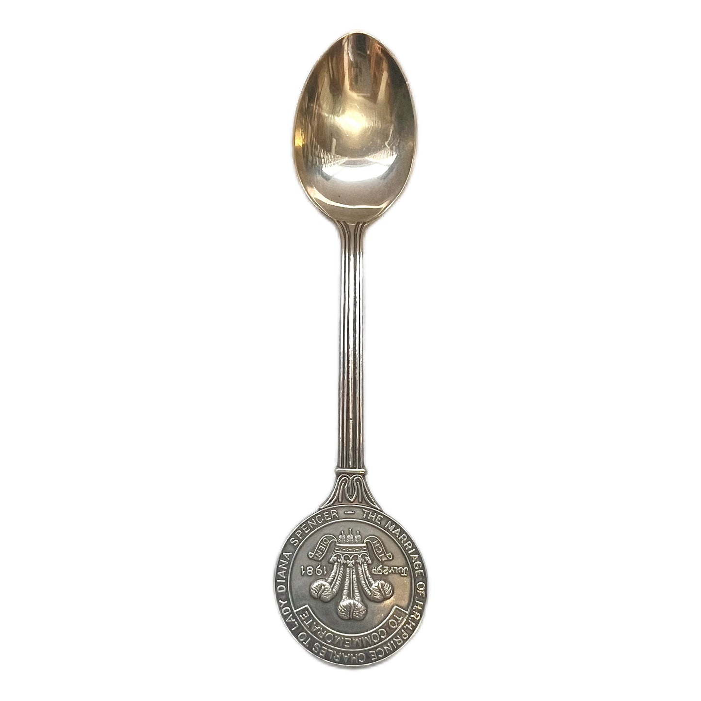 Vintage English sterling Royal Wedding of Prince Charles and Princess Diana silver souvenir spoon