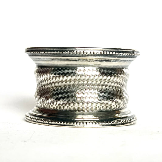 English Art Deco sterling silver napkin ring