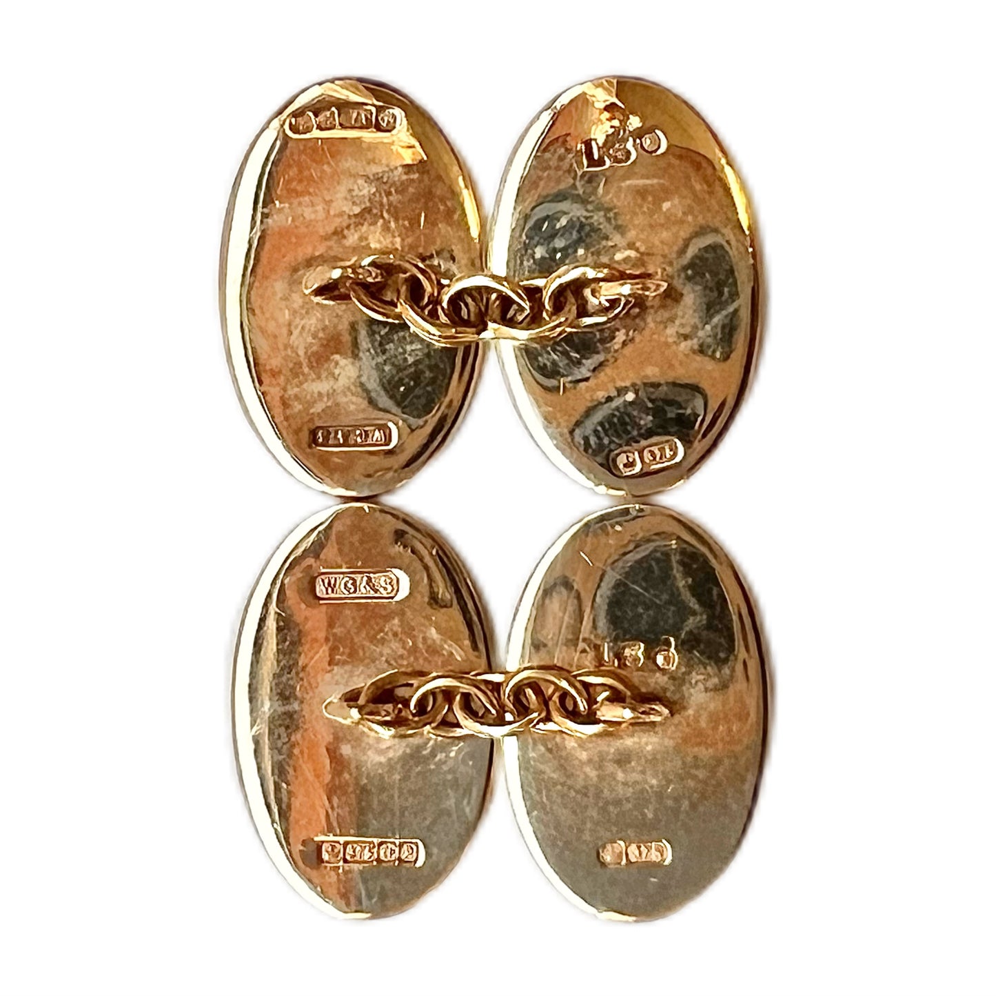 Pair of vintage 9ct gold cufflinks, E.J. Gallichan
