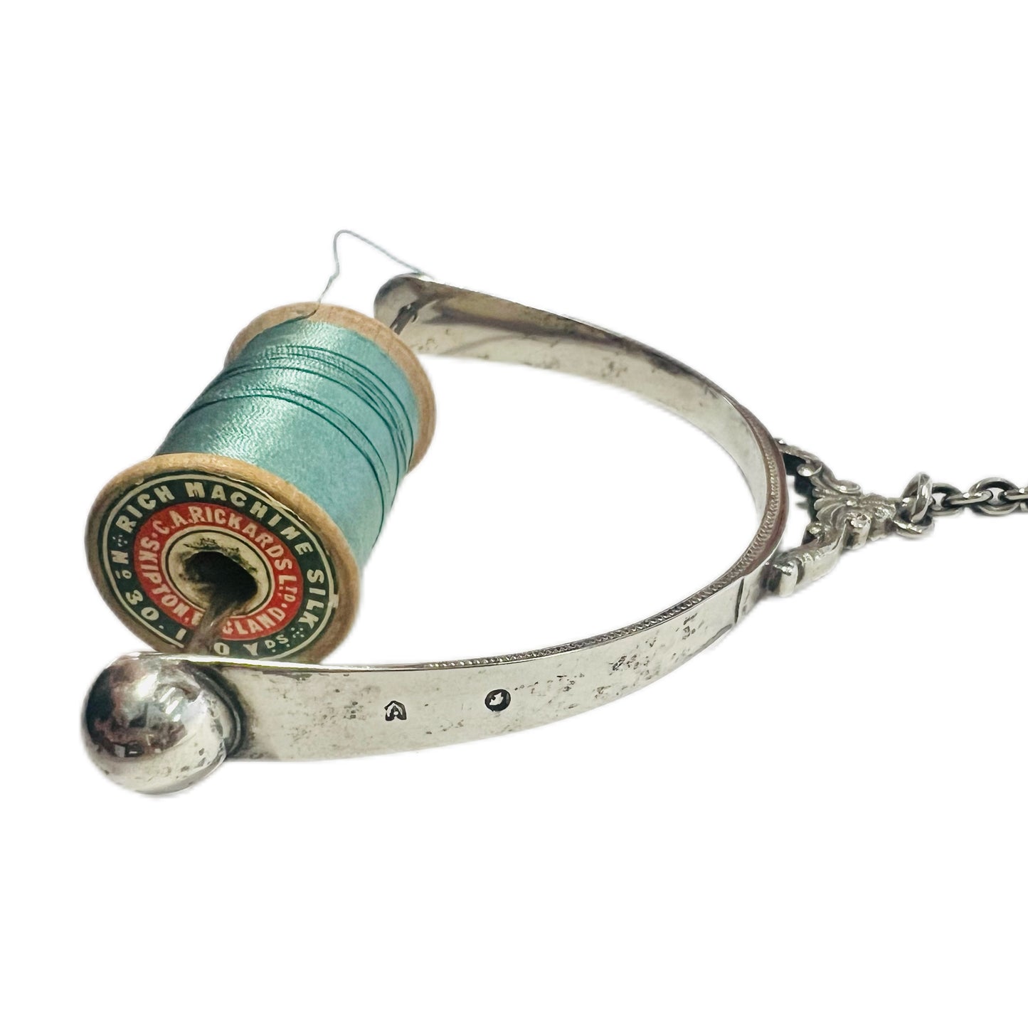 古董苏格兰纯银腰链线轴柄