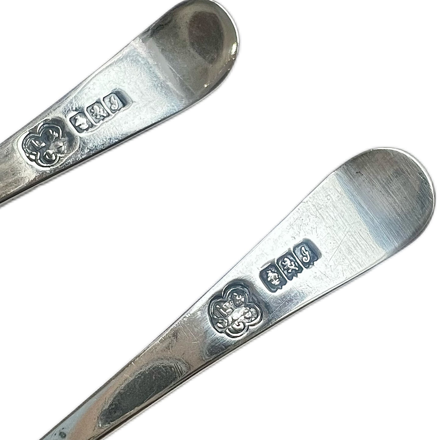 Set of 6 English sterling silver coffee spoons with marks for Glasgow, 1905, Lawson & Co