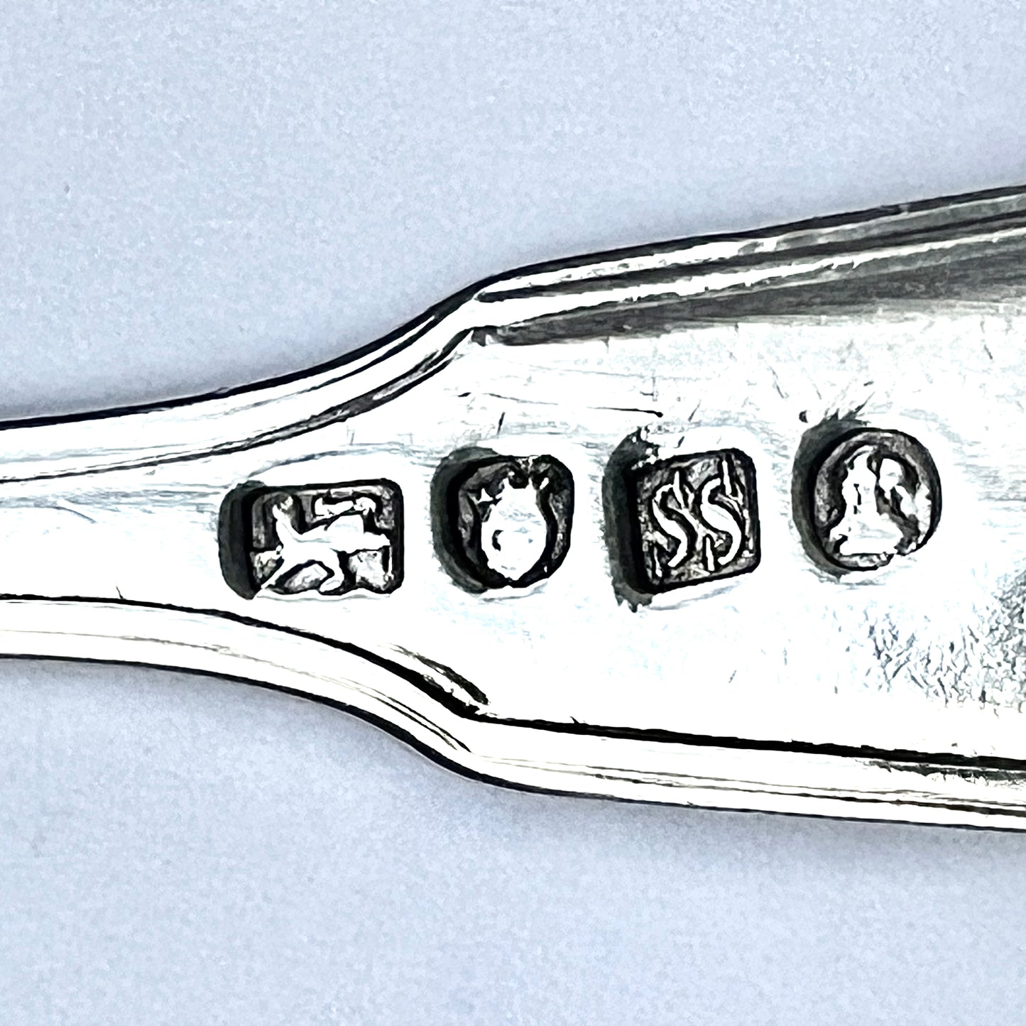 Antique Chinese export silver spoon, Sun Shing, Canton circa 1790 to 1830