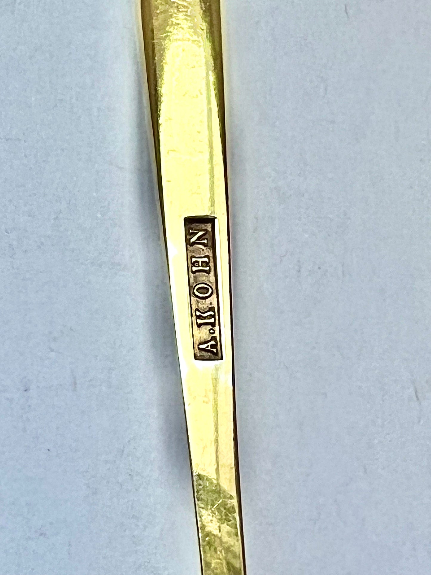 Cuchara de recuerdo antigua y rara de Nueva Zelanda en plata esterlina y jade nefrita, Adolph Kohn, Auckland.