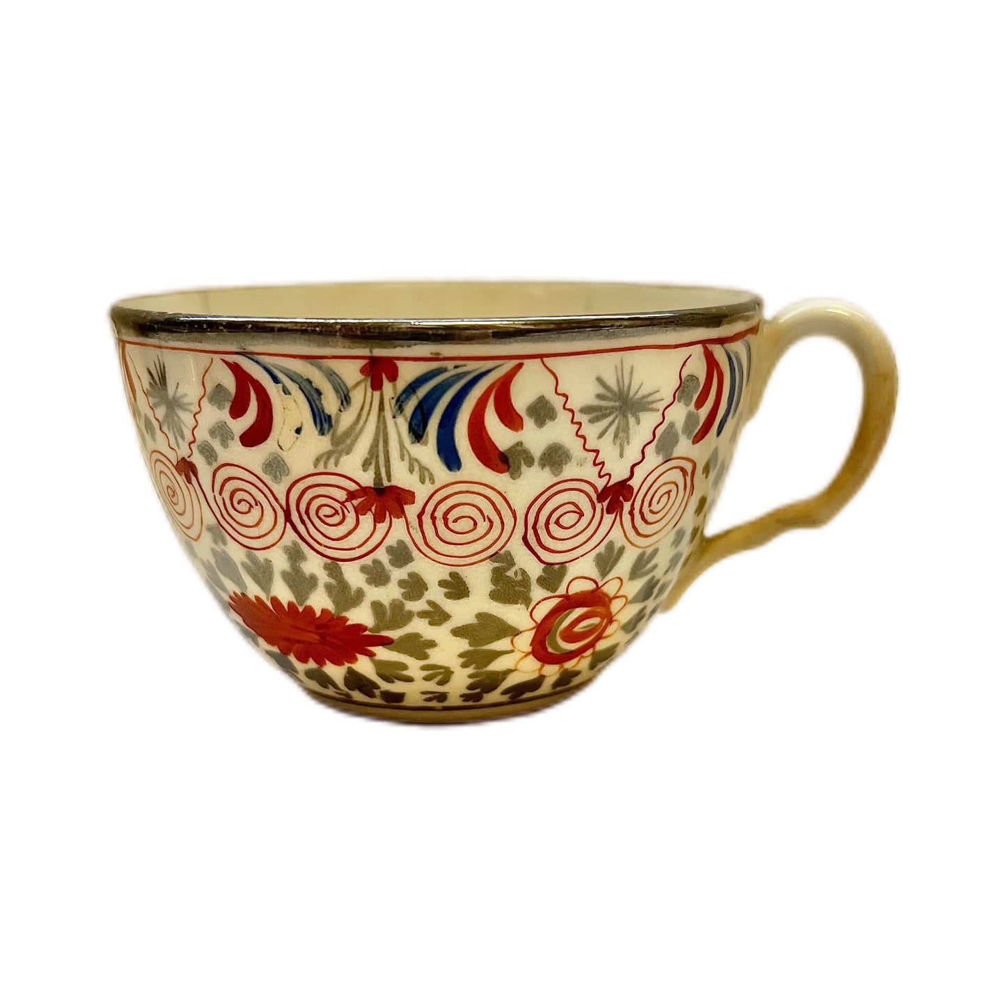 Rare Minton silver lustre Crazy Cow or Bengal Tiger teacup
