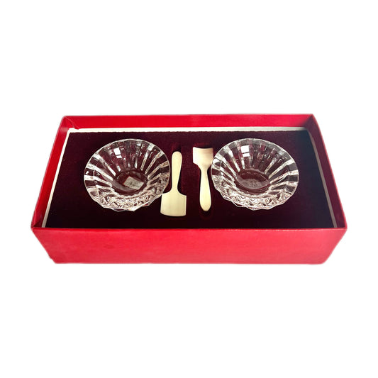 Vintage set of 2 Baccarat crystal caviar bowls in original box