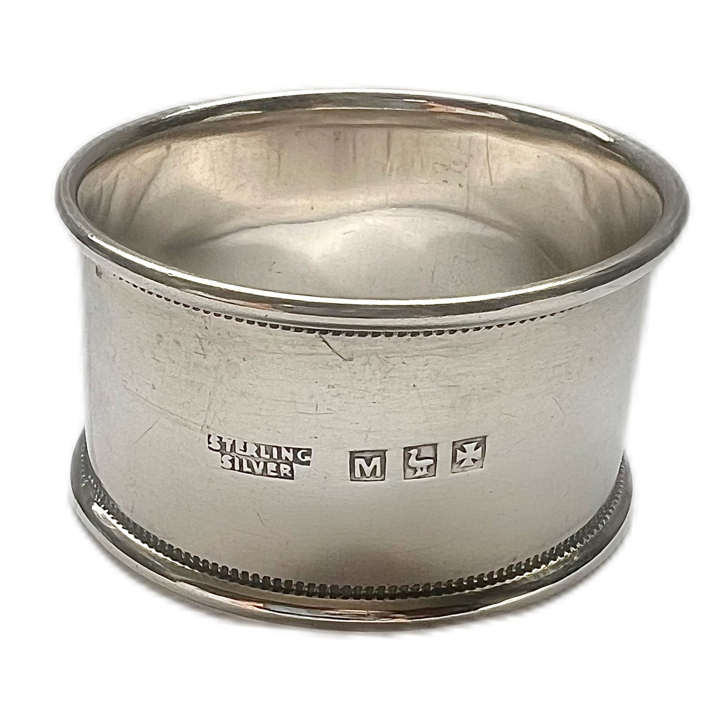 Servilletero antiguo de plata esterlina australiana de principios del siglo XX de FJ Mole